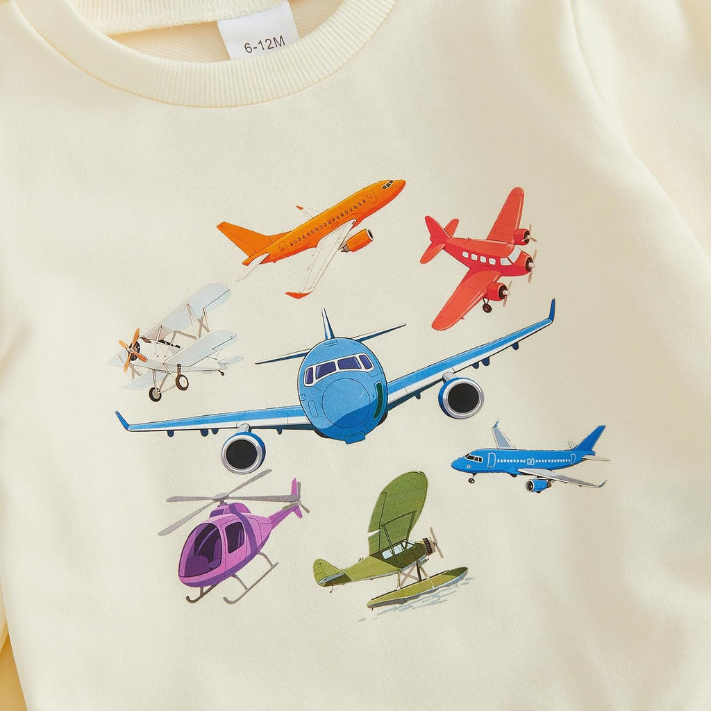 Toddler Baby Boy Fall Outfits Crewneck Sweatshirt Pants Set Winter Clothes