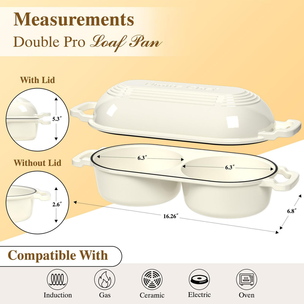 Dutch Oven for Sourdough Bread Baking - Enameled Cast Iron Dutch Oven Pot with Lid and 5" Banneton Bread Proofing