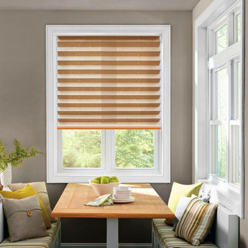 Cordless Pleated Window Shades, Easy Install, No Drill No Tools, Fawn, Light Filtering Blinds, Size