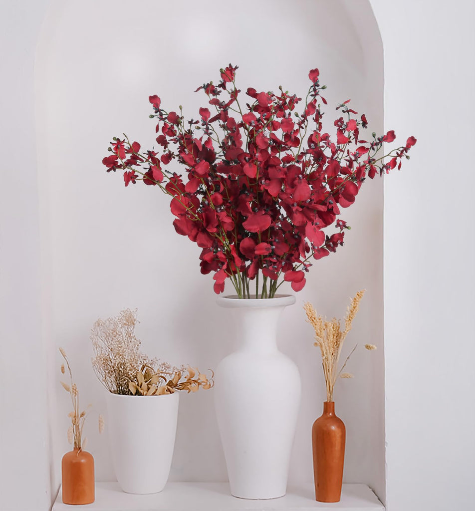 Orchids Artificial Flowers, 10 PCS (Each 37'') Faux Orchid Artificial Orchids Long Stem Orchids Fake for Indoor