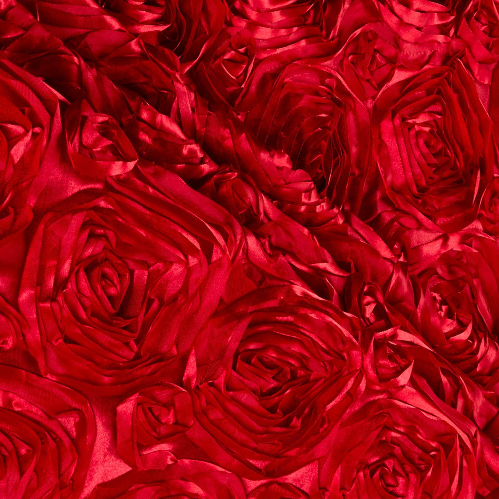 Wedding Rosette Satin Red, Fabric by the Yard
