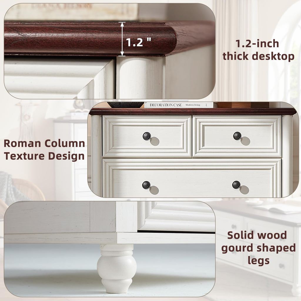 Farmhouse 5 Drawer Dresser Set of 2, 35.5" Small Dressers