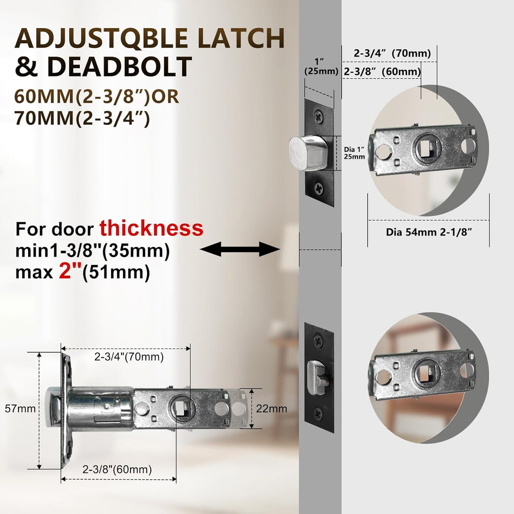 Double Front Door Entry Handle and Deadbolt Lock Set - Door Handleset