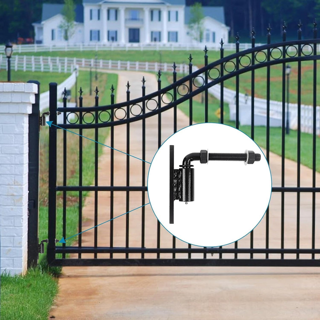 Industrial Heavy Duty Bolt on 3/4" J Bolt Gate Hinge for Large Heavy Driveway Gates Up to 1100 Pounds, No Welding