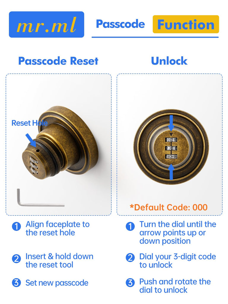 Deadbolt Antique Brass Retro Passcode Keyless Entry Dead Bolt, 1 Pack