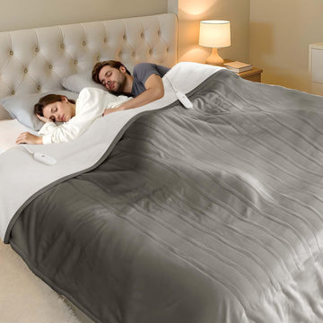 Heated Blanket Dual Control Electric Blanket, Grey