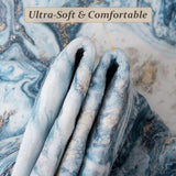 5x7 Washable Modern Artistic Area Rug, Low Pile Non-Slip Carpet for Living Room Bedroom Blue Gold