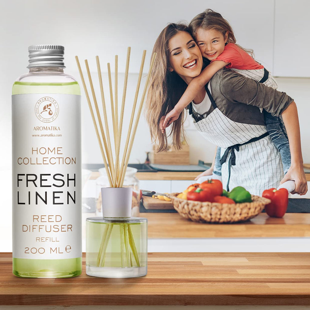 Reed Diffuser Refill Fresh Linen 6.8 Fl Oz (200ml) - Room Diffuser Refill - Home Fragrance - Scented Diffuser - Fresh