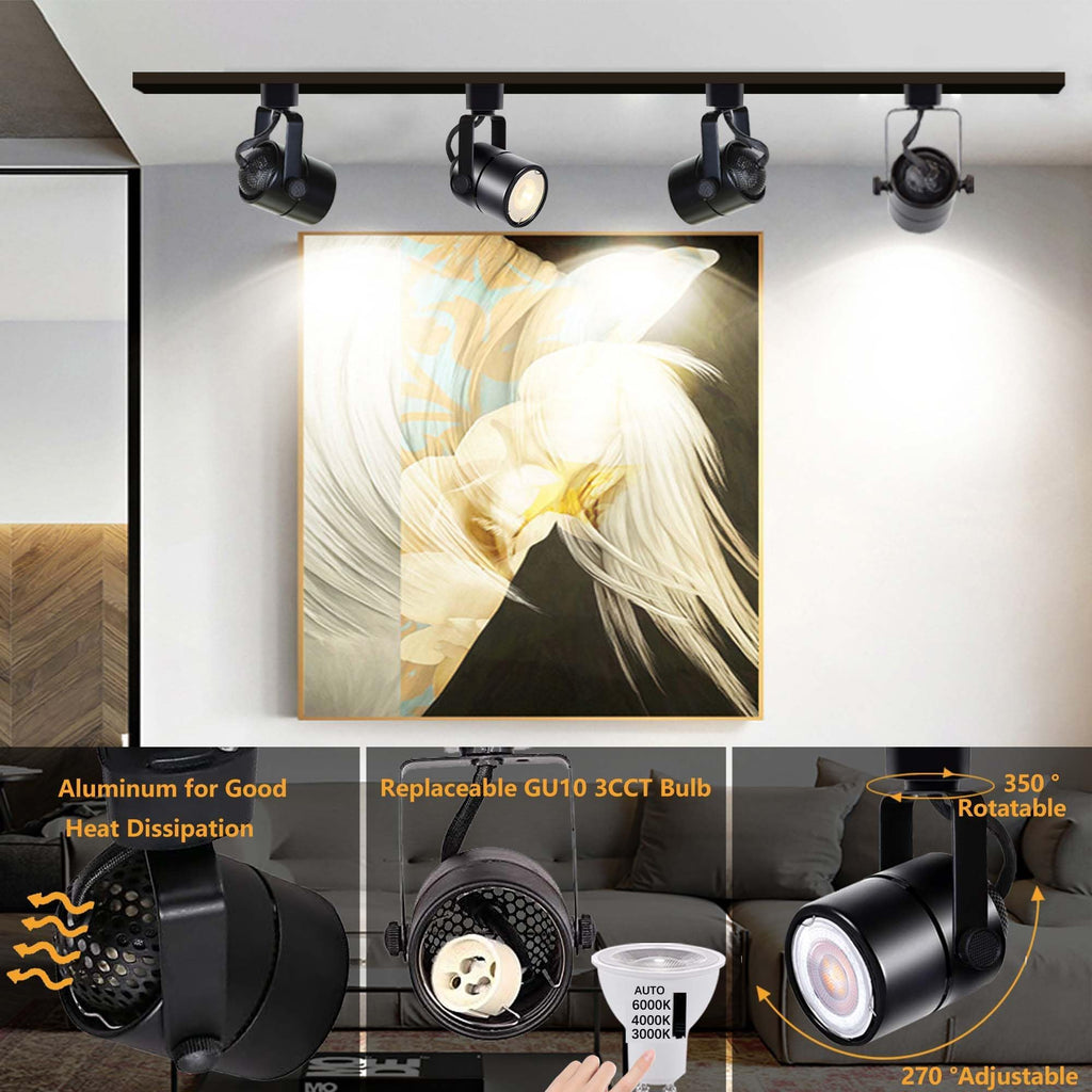 Dimmable LED Track Lighting Heads H Type GU10 Ceiling Spotlights