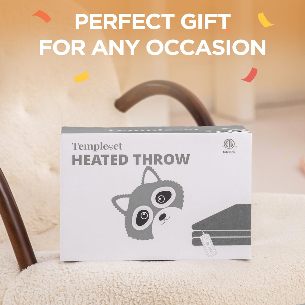 Heated Blanket Throw 50" x 60", Soft Electric Blanket, Gray