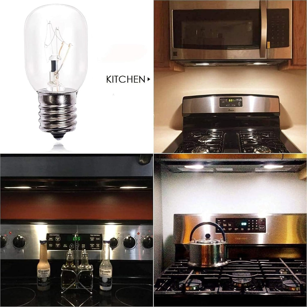 Microwave Light Bulbs Under Hood 40 Watt E17 Base Oven Light Bulb, 6 Pack