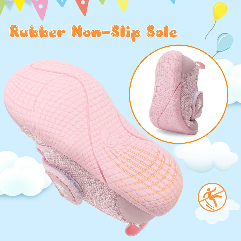 Baby First Walker Shoes Boys Girls Canvas Shoes Newborn Crib Shoes Anti-Slip Star Sneaker Pink