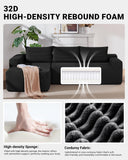 97" Cloud Couch Sectional, L Shaped Boneless Couch Sectional Couches for Living Room