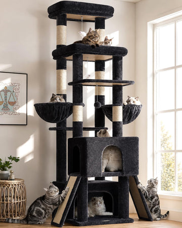 Heavy Duty Cat Tree for 20lbs Large Adult Cats, Dark Grey