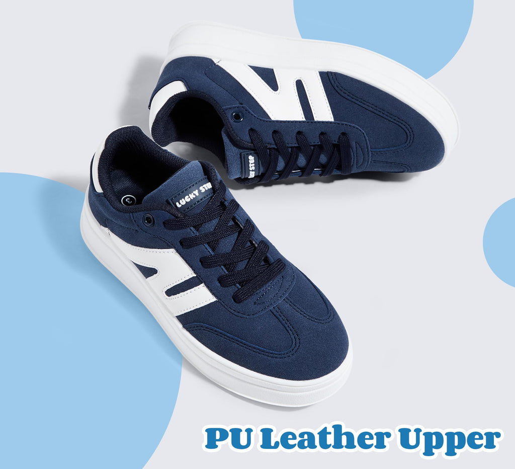 Boys Girls Platform Sneakers, Navy, 3