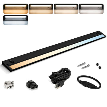 LED Under Cabinet Lighting Hardwired - Swivel Lens - 32 Inch Black