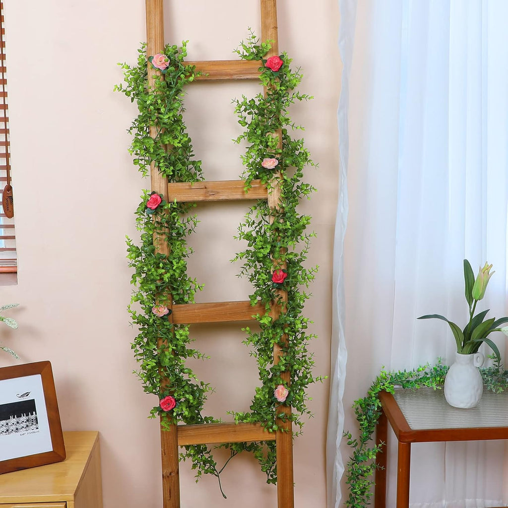 Eucalyptus Garland 12Ft Fake Vines Artificial Greenery Garland - Set of 2