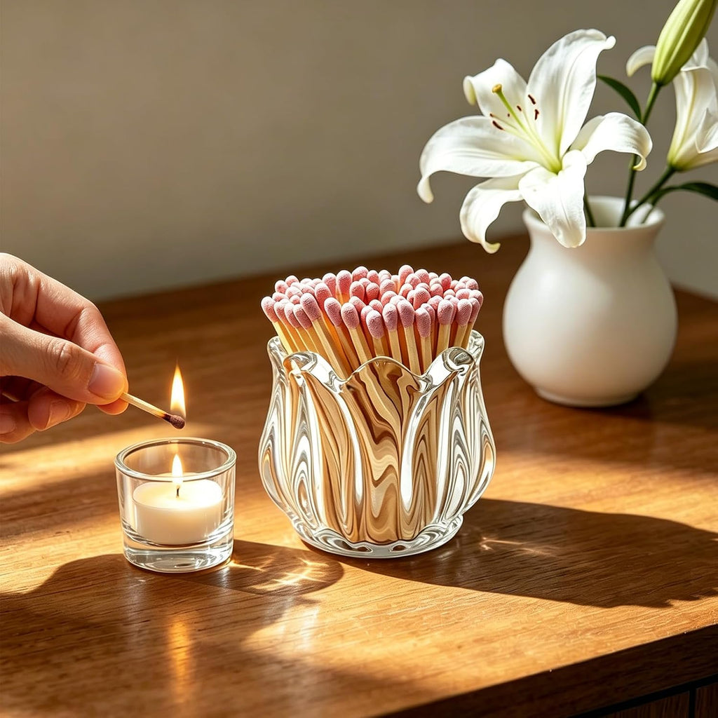 Match Holder with Striker x 4 Match Box Match Jar for Candles