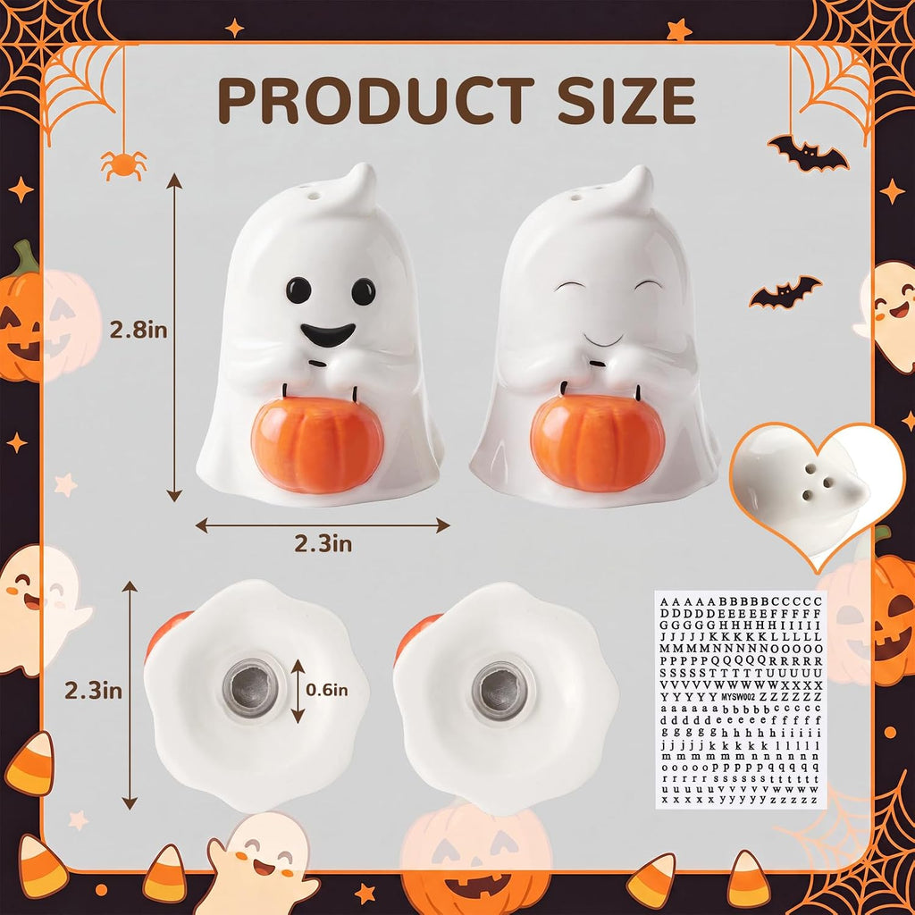 Halloween Ghost Salt and Pepper Shakers Set - Set of 2