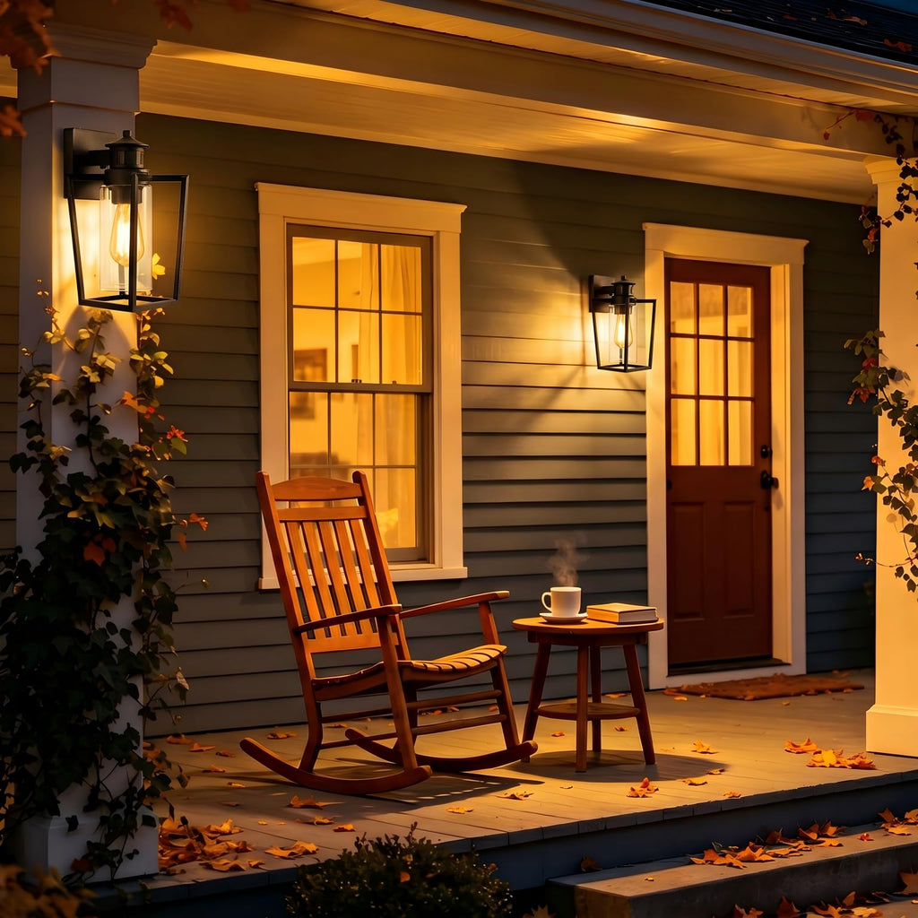 2-Pack Motion Sensor Outdoor Wall Lights, Rustic Dusk to Dawn Wall Sconce