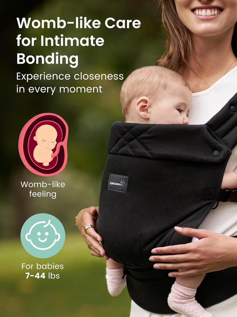 Baby Carrier Newborn to Toddler with Head Support, Black