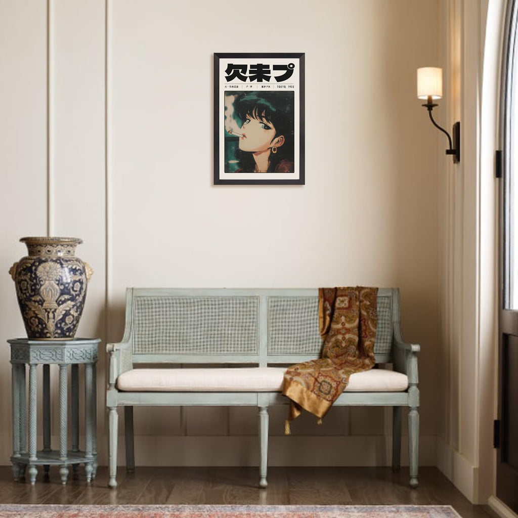 Vintage Japanese Manga Wall Retro Smoking Girl Poster 1923 Tokyo Nostalgic Style Portrait Artwork Prints Painting