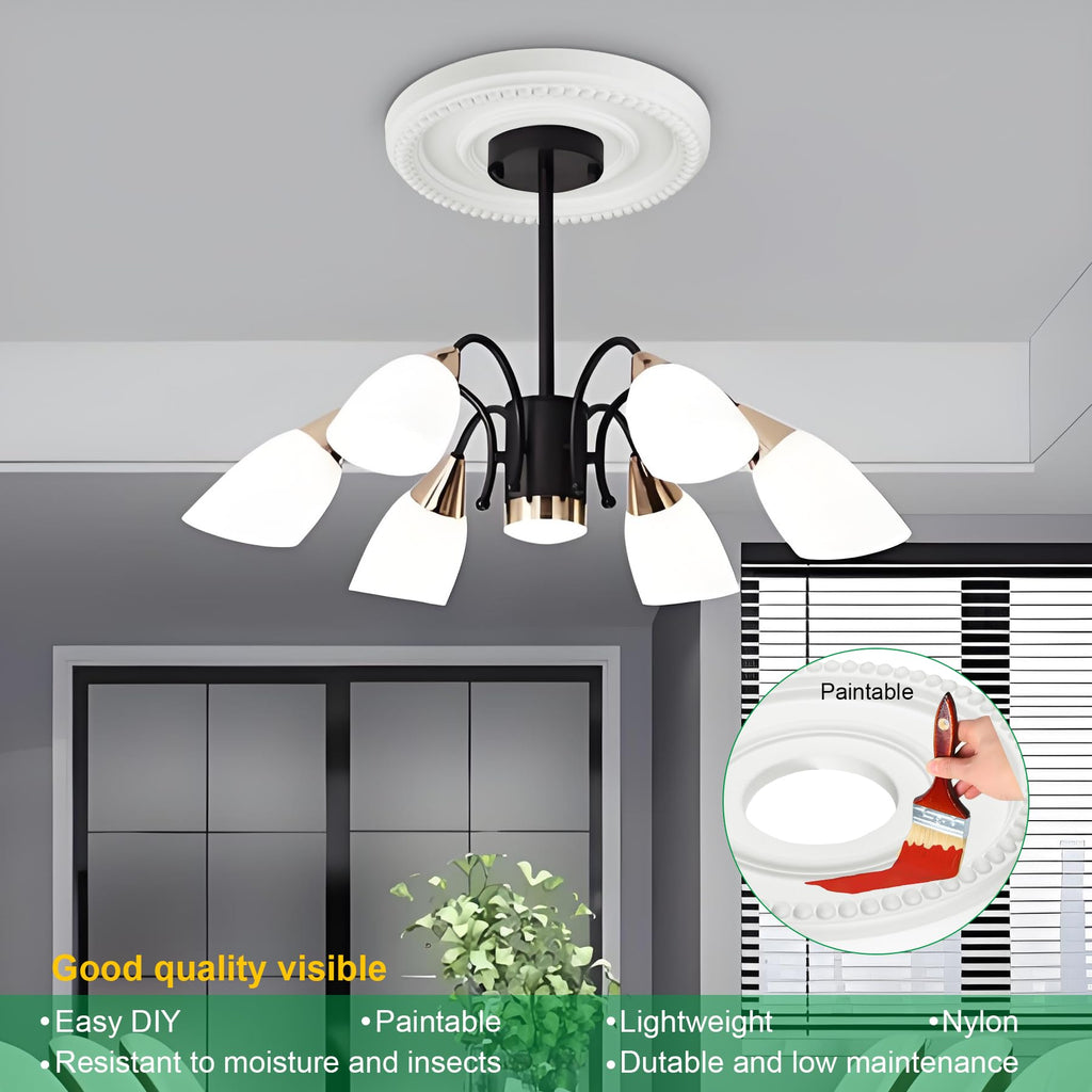 Ceiling Medallion 12-1/2" OD x 3-15/16" ID x 1-1/8"P, Ceiling Decorative Molded Round Ceiling Medallions for