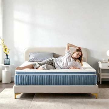 King Size Mattress, 14 Inch Cooling Hybrid King Mattress in a Box, Medium Firm with Gel Memory Foam & Pocket Coils