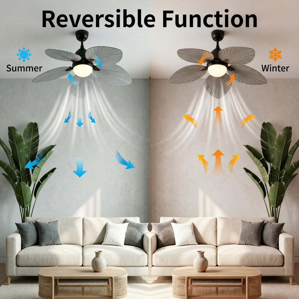 52" Modern Tropical Ceiling Fan with Light and Remote
