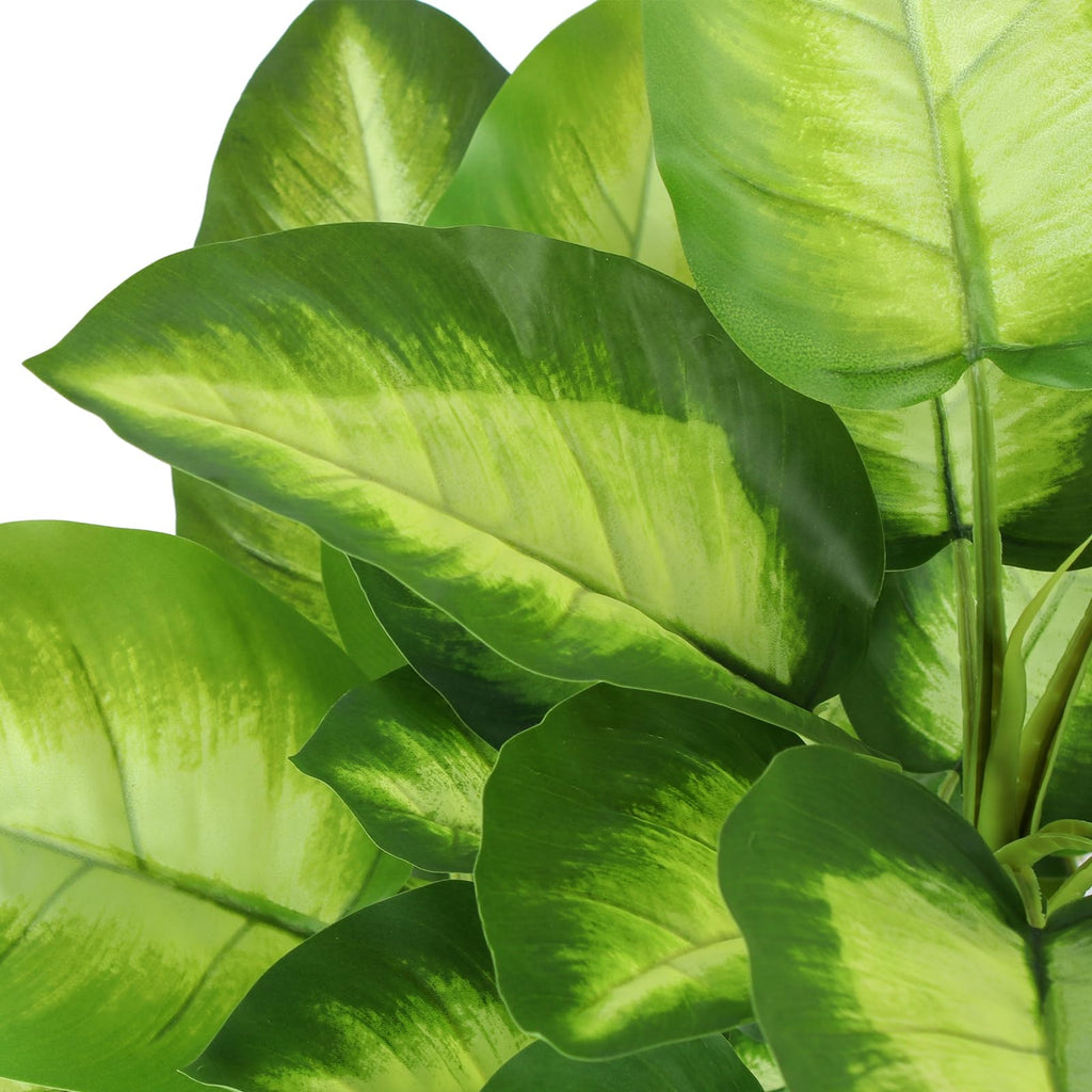 Artificial Golden Dieffenbachia 4ft Tall Artificial Plants Indoor Decorative Silk Plants Potted Faux Tropical Tree