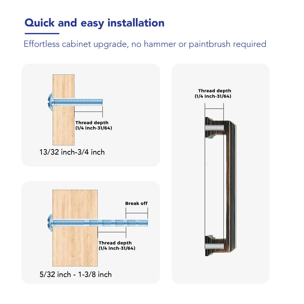 Oil Rubbed Bronze Cabinet Pulls 3-3/4 Inch (96mm), 15 Pack
