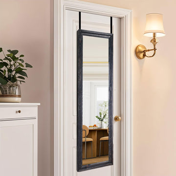 48"x14" Door Mirror, Rustic Full Length Mirror, Over The Door Hanging Mirrors Full Length, Wooden Hanging Mirrors