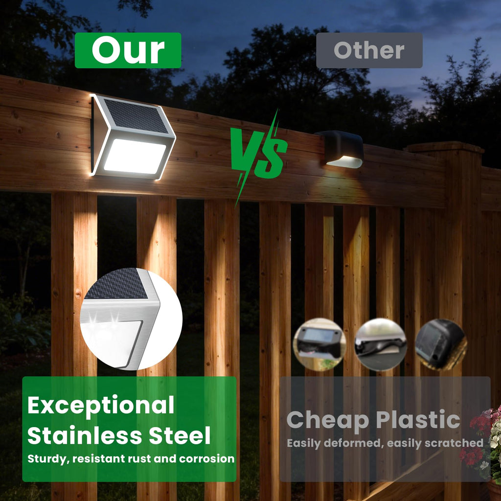 Solar Deck Lights Perfect for Fence, Step, Stair Decor-Cool White-8P