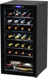 28-Bottle Dual Zone Compressor Wine Cooler, Freestanding Compact Mini Wine Fridg