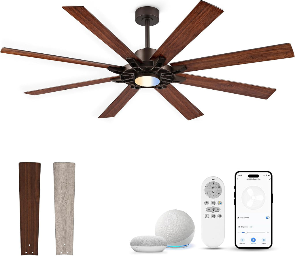 72 Inch Ceiling Fan with Light,Smart Ceiling Fan with Alexa Control