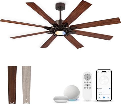 72 Inch Ceiling Fan with Light,Smart Ceiling Fan with Alexa Control