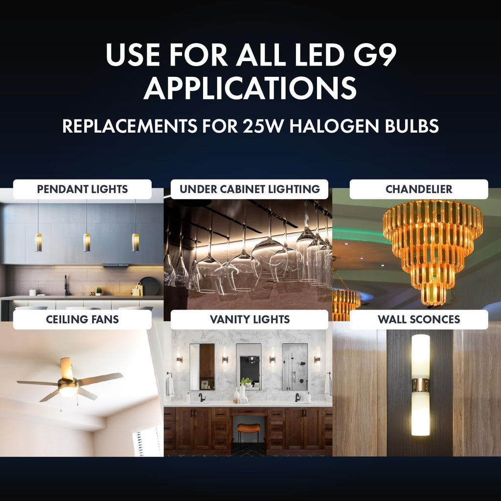 2.5w LED T4 Bulb G9 Base 3000k (4-Pack)