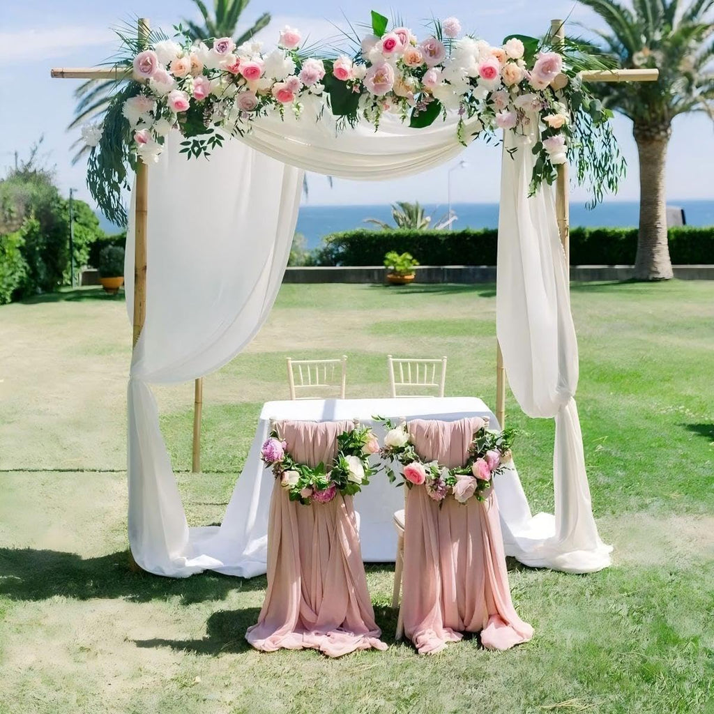 Chiffon Fabric by the Yard Sheer Fabric for Draping, Dusty Rose
