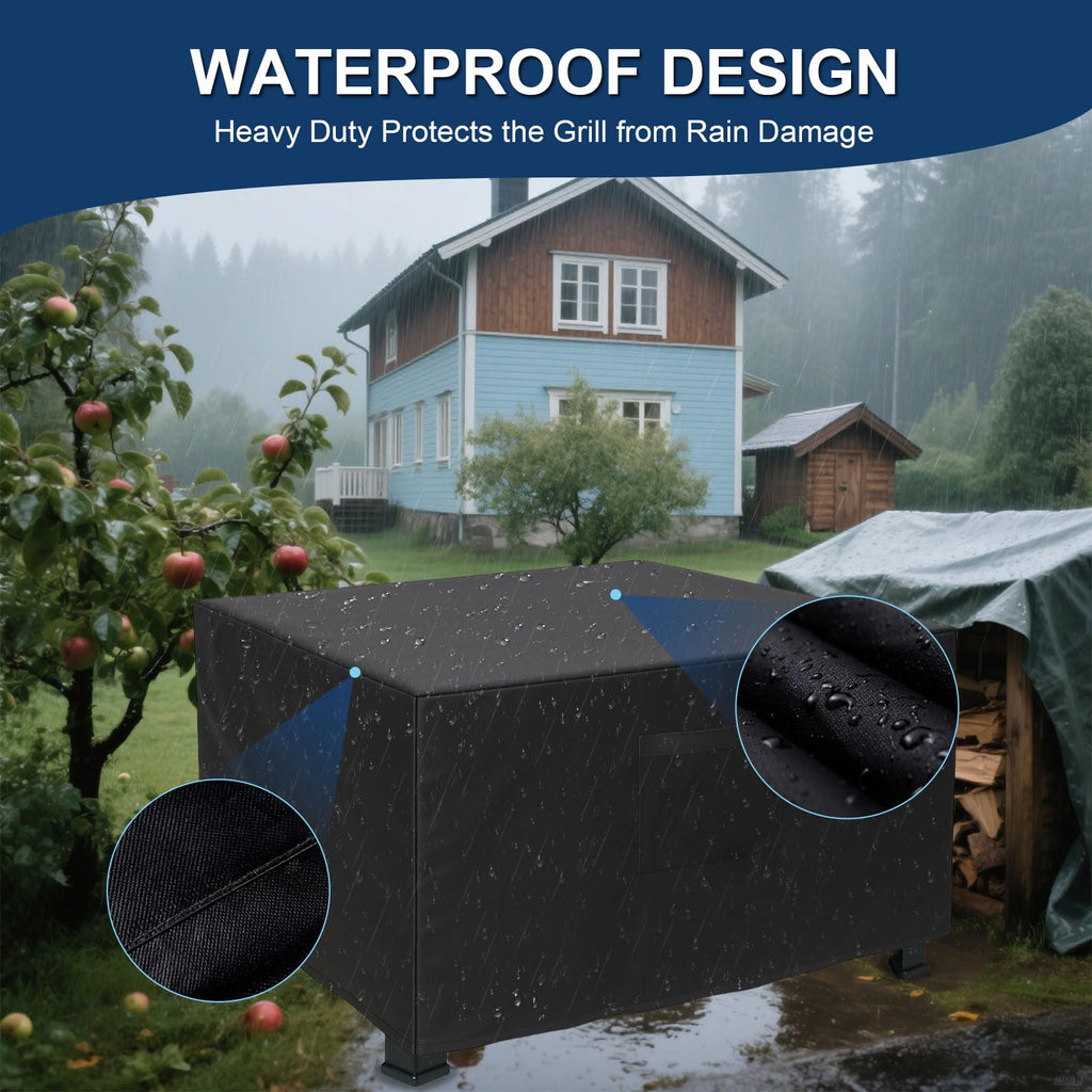 36" Square Fire Pit Cover - 600D Heavy Duty Fire Table Cover