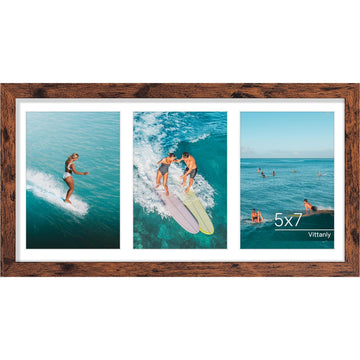 8x16 Collage Picture Frame for Wall Mounting, Dark Brown