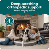 Round Orthopedic Dog Bed for Large Dogs, Egg Crate with a Solid Orthopedic Foam Base with Attached Blanket Hood and