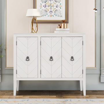 Modern Elegant Accent Buffet Sideboard Storage Cabinet with 2 Doors, Solid Wood Storage Chest Side Cabinet Sofa Table