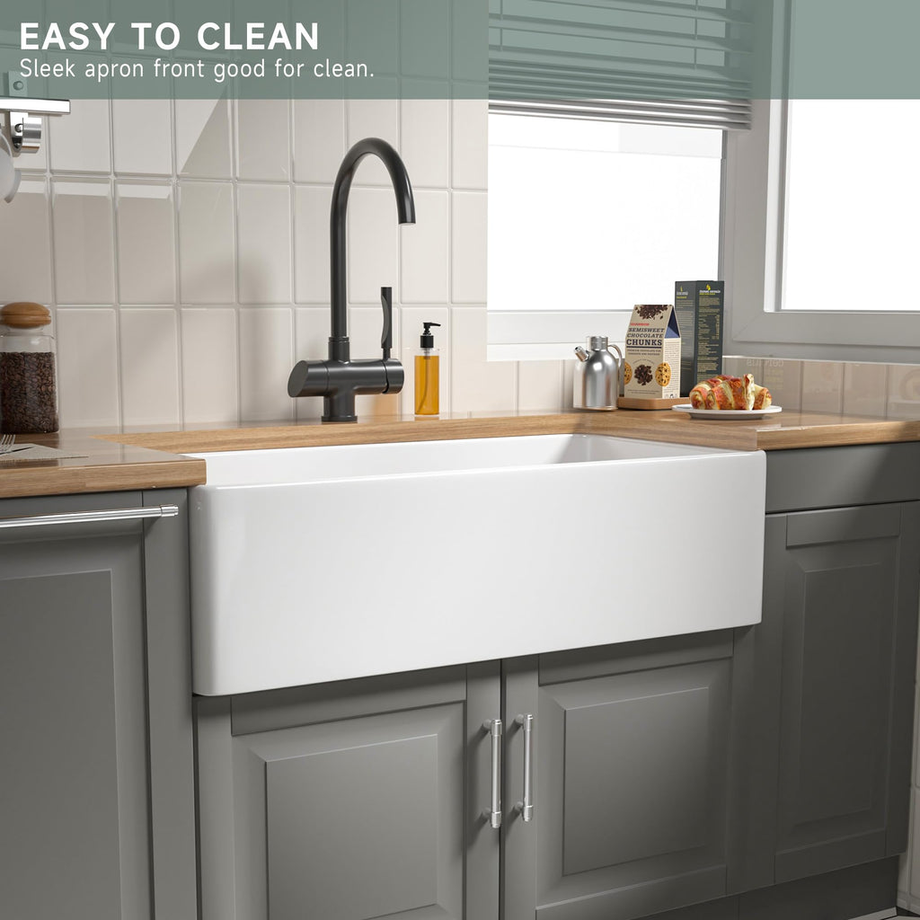 Extra Large White Fireclay Apron Front Farmhouse Sink 36 Inch