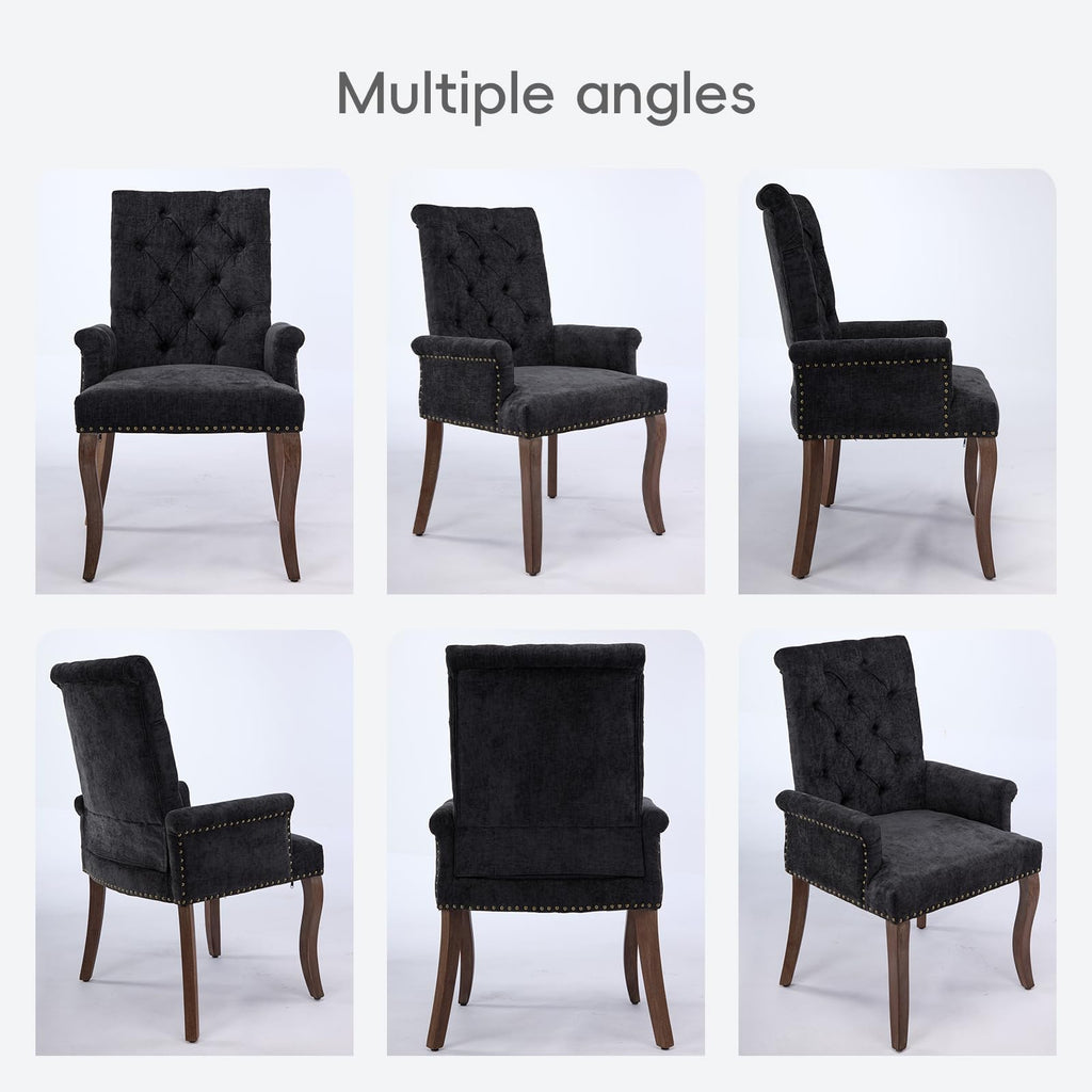 Charcoal Gray Chenille Set of 1, Dining Room Chairs