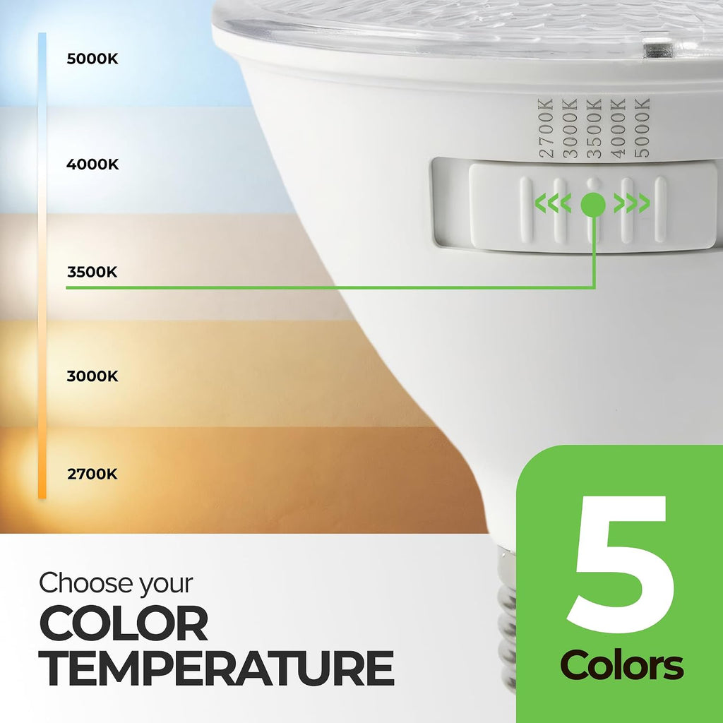 PAR30 LED Light Bulbs, 9W (75W Eqv), Dim. (2700K-5000K) - 6 Pack