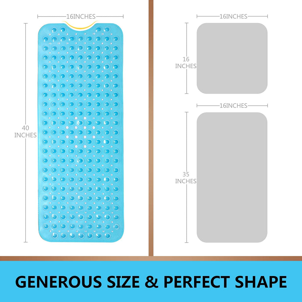 Upgrade Baby Bath Mat Non Slip Extra Long Bathtub Mat for Kids 40 X 16 Inch - Eco Friendly Bath Tub Mat with 200 Big