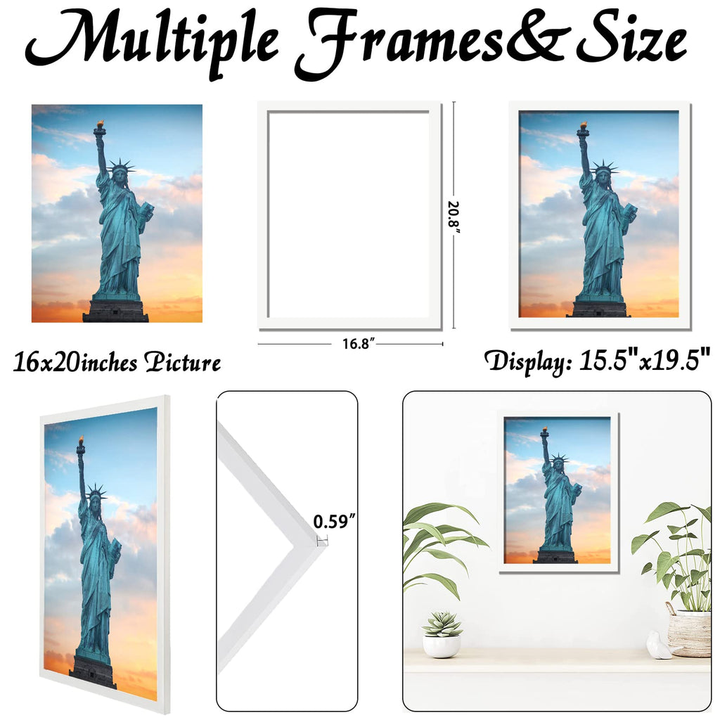 16x20 Picture Frame, Lightweight yet Durable White Photo Frames