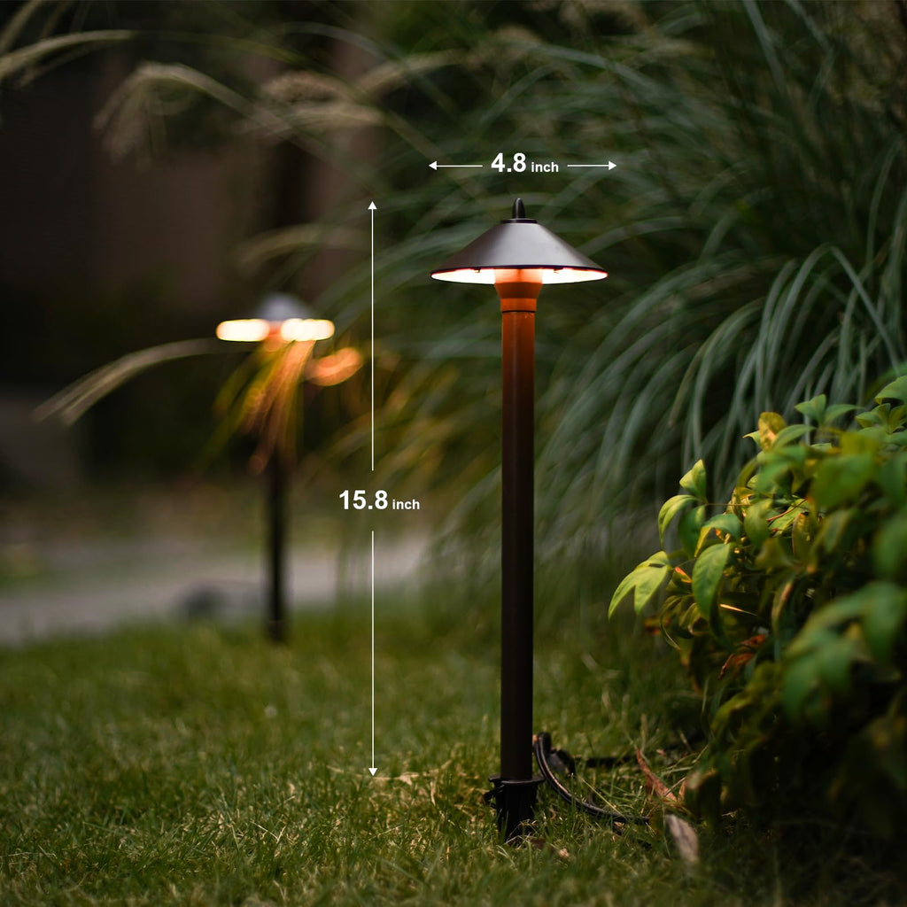 Landscape Lighting Outdoor Low Voltage Landscape Lighting Kits 8PK Pathway Lights Wired 1.2W 40 Lumen 2700K Metal 12V
