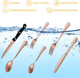 69 Pieces Rose Gold Silverware Set with Steak Knife Service for 8