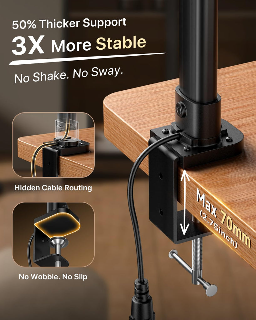 42" Desk Lamp with Clamp, 1800LM 4-Panel LED Light